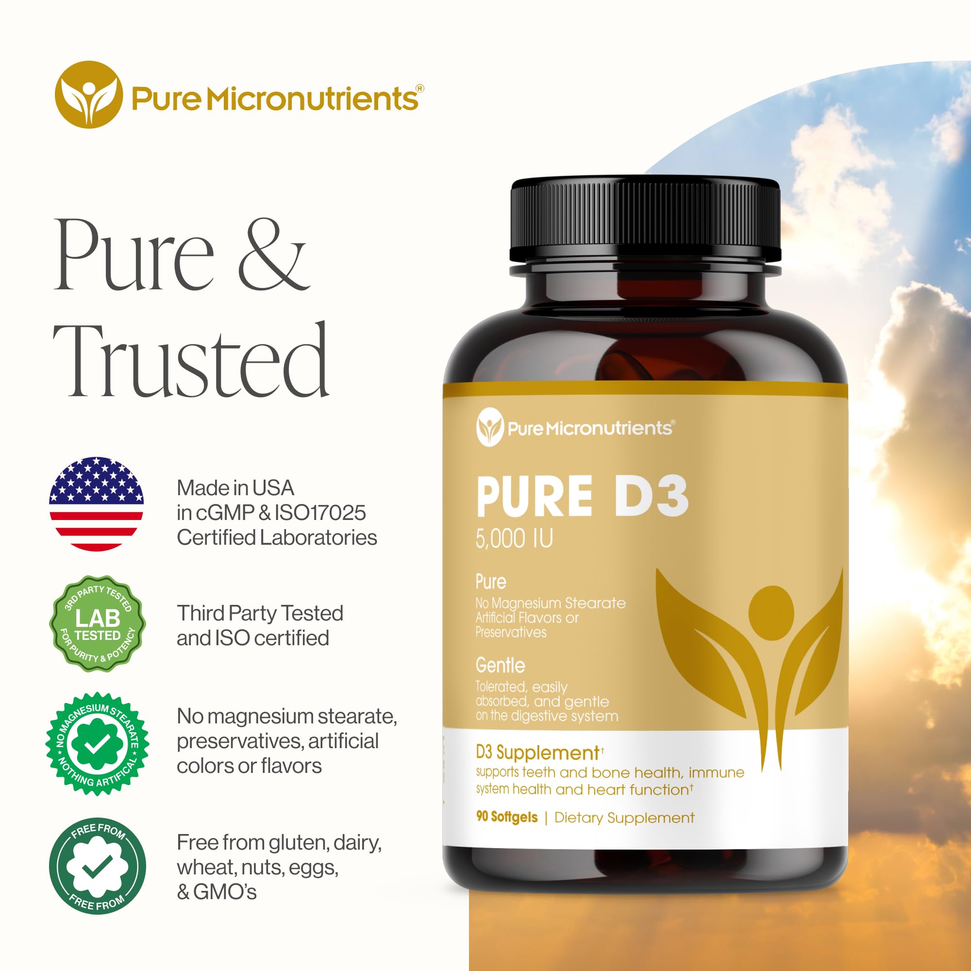 Pure Micronutrients Vitamin D3 softgels packaging
