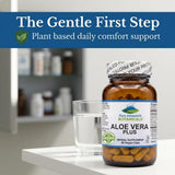 Pure Mountain Botanicals Aloe Vera Supplement on wooden table