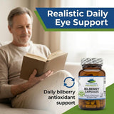 Pure Mountain Botanicals Bilberry Capsules with 60 capsules displayed