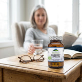 Pure Mountain Botanicals Bilberry Capsules with fresh bilberries