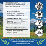 Pure Mountain Botanicals Chlorella Capsules 500mg side view