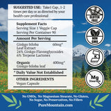 Pure Mountain Botanicals Ginkgo Biloba 90 vegetarian capsules side view