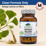 Pure Mountain Botanicals Ginkgo Biloba capsules in amber glass bottle