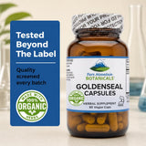 Pure Mountain Botanicals Goldenseal Capsules 250mg capsules on a table
