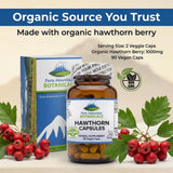 Pure Mountain Botanicals Hawthorn Berry Supplement capsules close-up