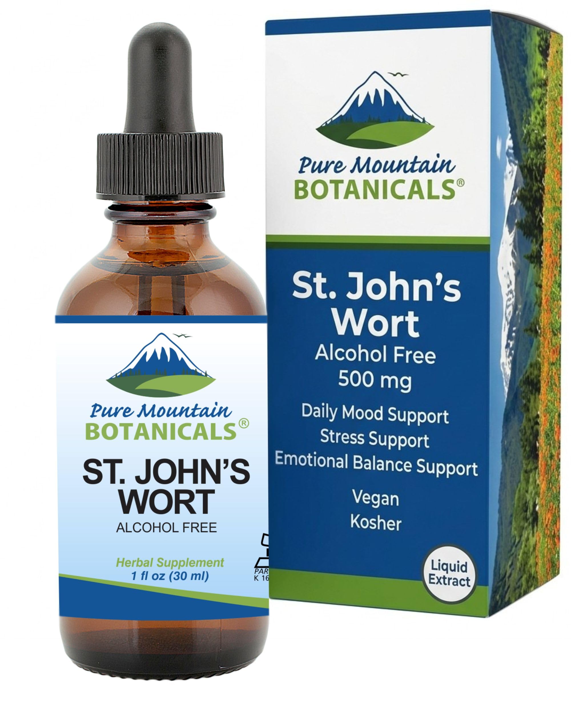 Pure Mountain Botanicals St. John's Wort Liquid Extract 500mg front view