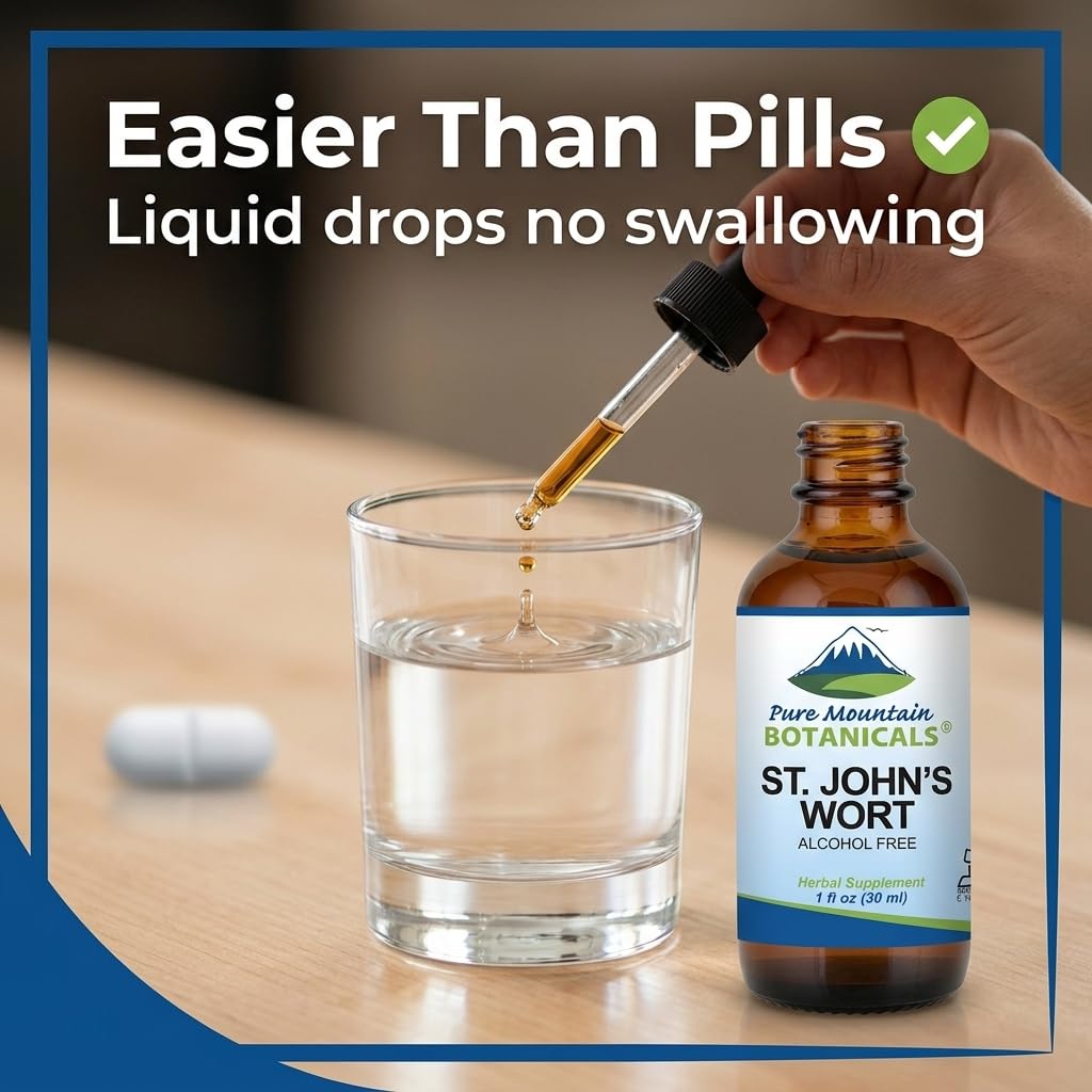Pure Mountain Botanicals St. John's Wort Liquid Extract 500mg in lifestyle setting