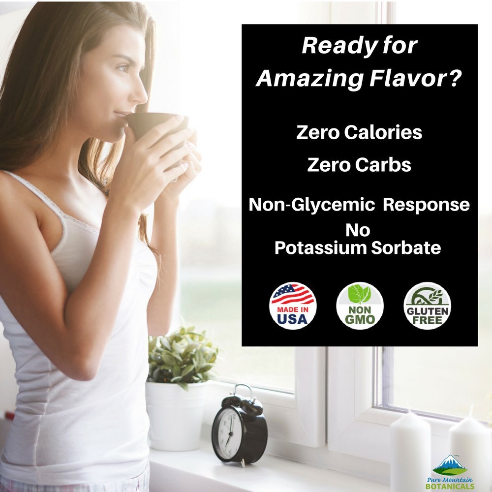 Pure Mountain Botanicals Stevia Liquid Sweetener back view
