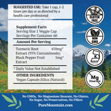 Pure Mountain Botanicals Turmeric Supplement capsules close-up