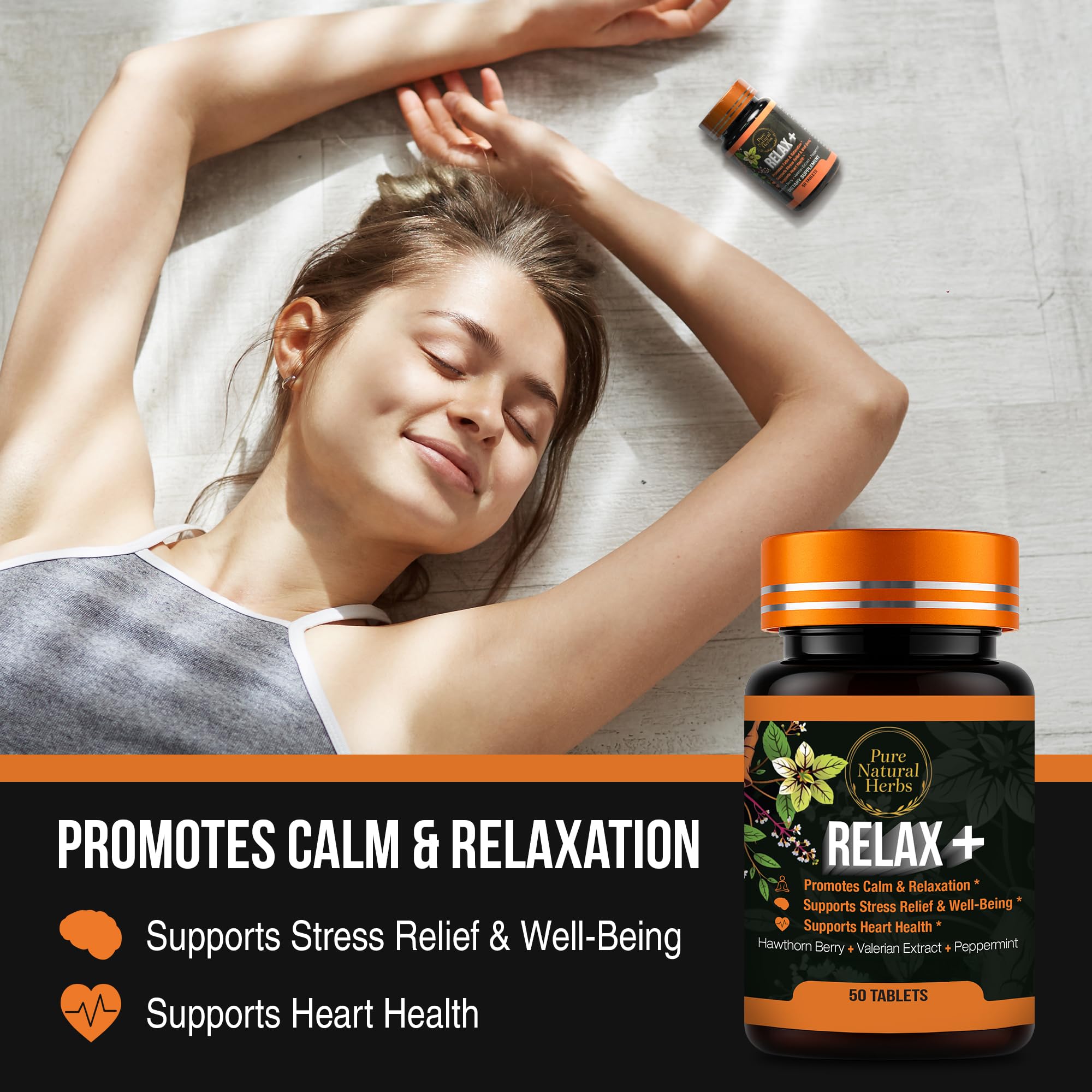 Pure Natural Herbs Valerian Root & Hawthorn Calm Supplement packaging