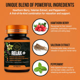 Pure Natural Herbs Valerian Root & Hawthorn Calm Supplement tablets close-up