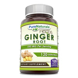 Pure Naturals Ginger Root Supplement 550mg capsule bottle front view