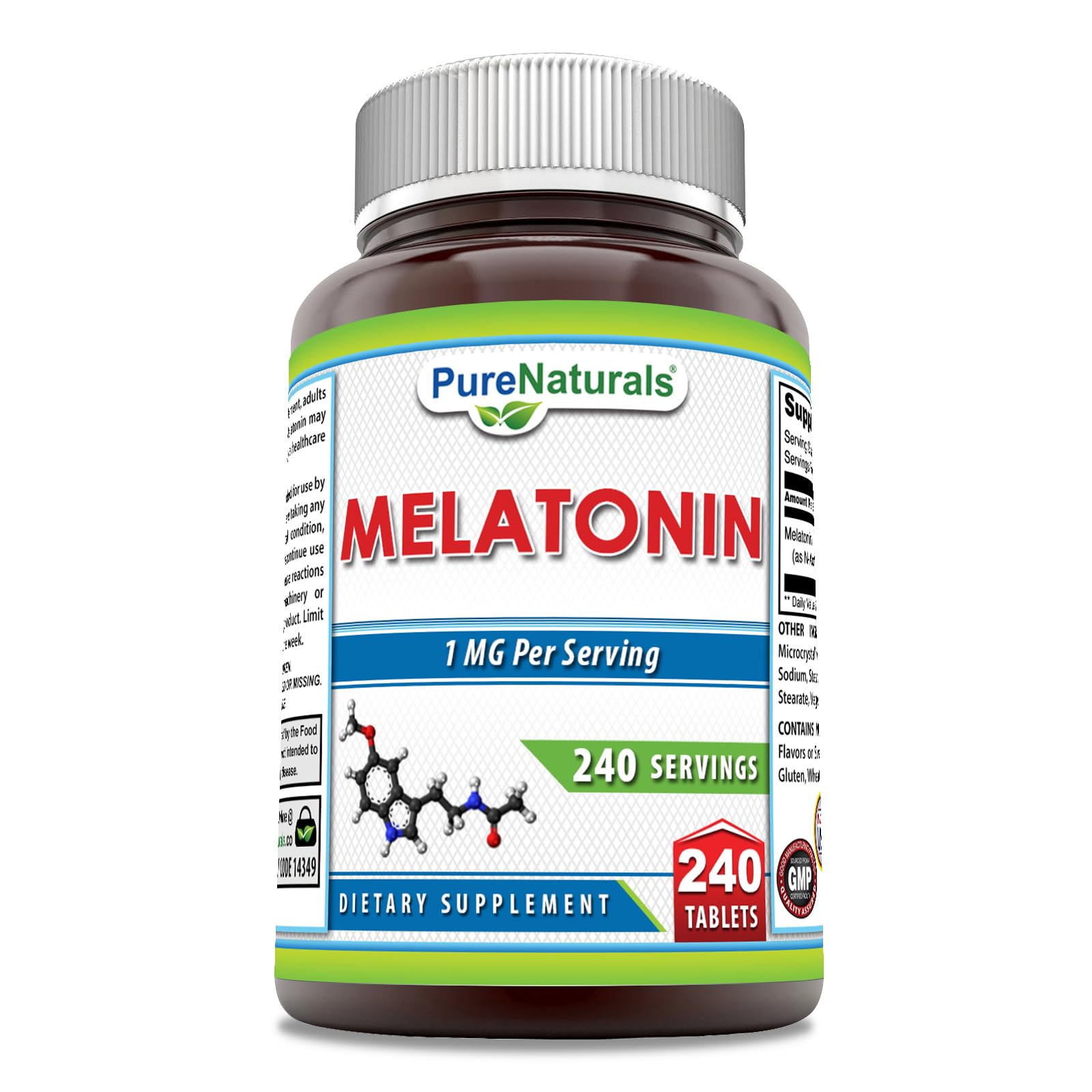 Pure Naturals Melatonin Supplement 240 Tablets front view