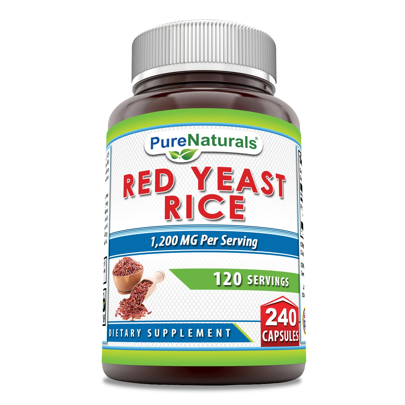 Pure Naturals Red Yeast Rice 1200 mg supplement bottle front view