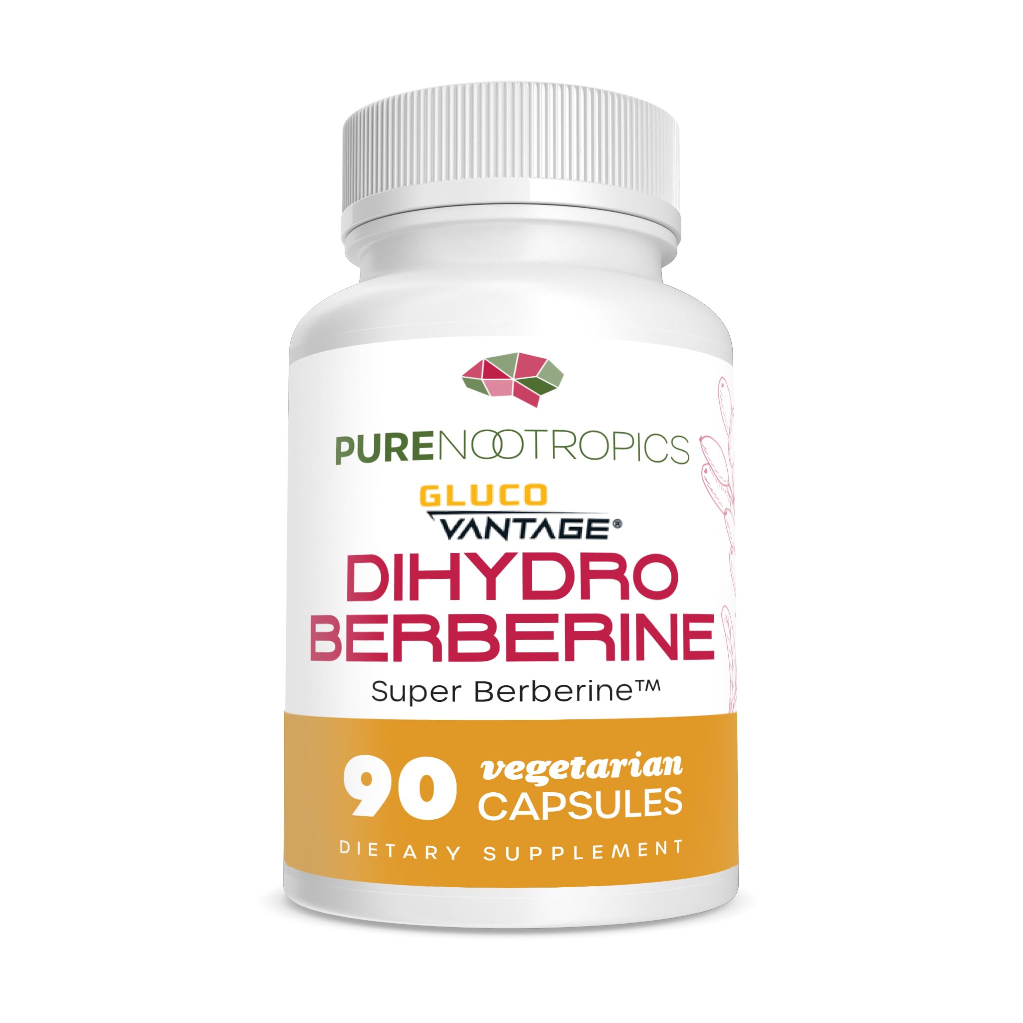 Pure Nootropics Dihydroberberine GlucoVantage capsules front view