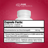 Pure Nootropics Dihydroberberine GlucoVantage capsules with a glass of water