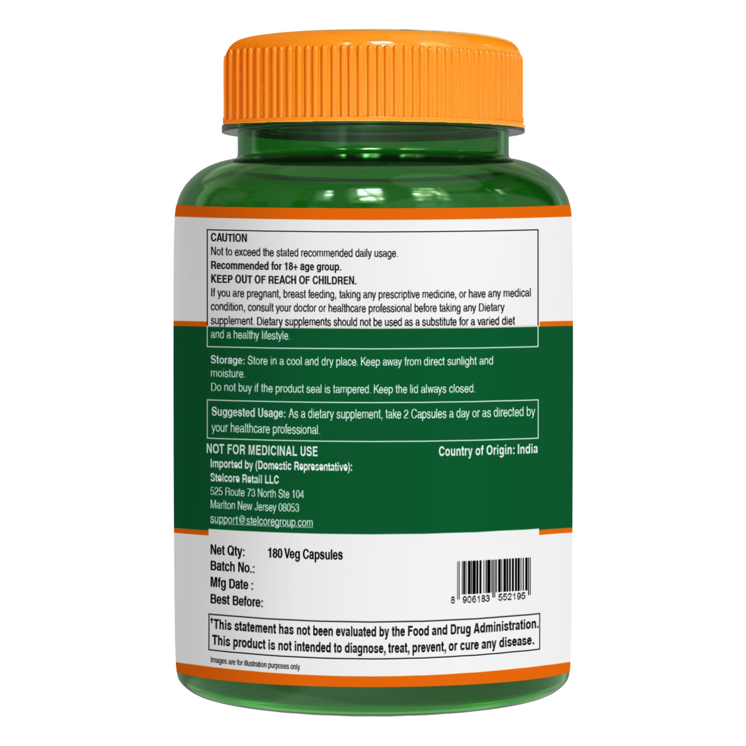 PURE NUTRITION Activated Charcoal capsules with measuring spoon