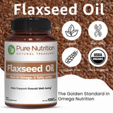 PURE NUTRITION Flaxseed Oil 109g bottle with label