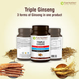 PURE NUTRITION Ginseng Supplement capsules on a wooden surface