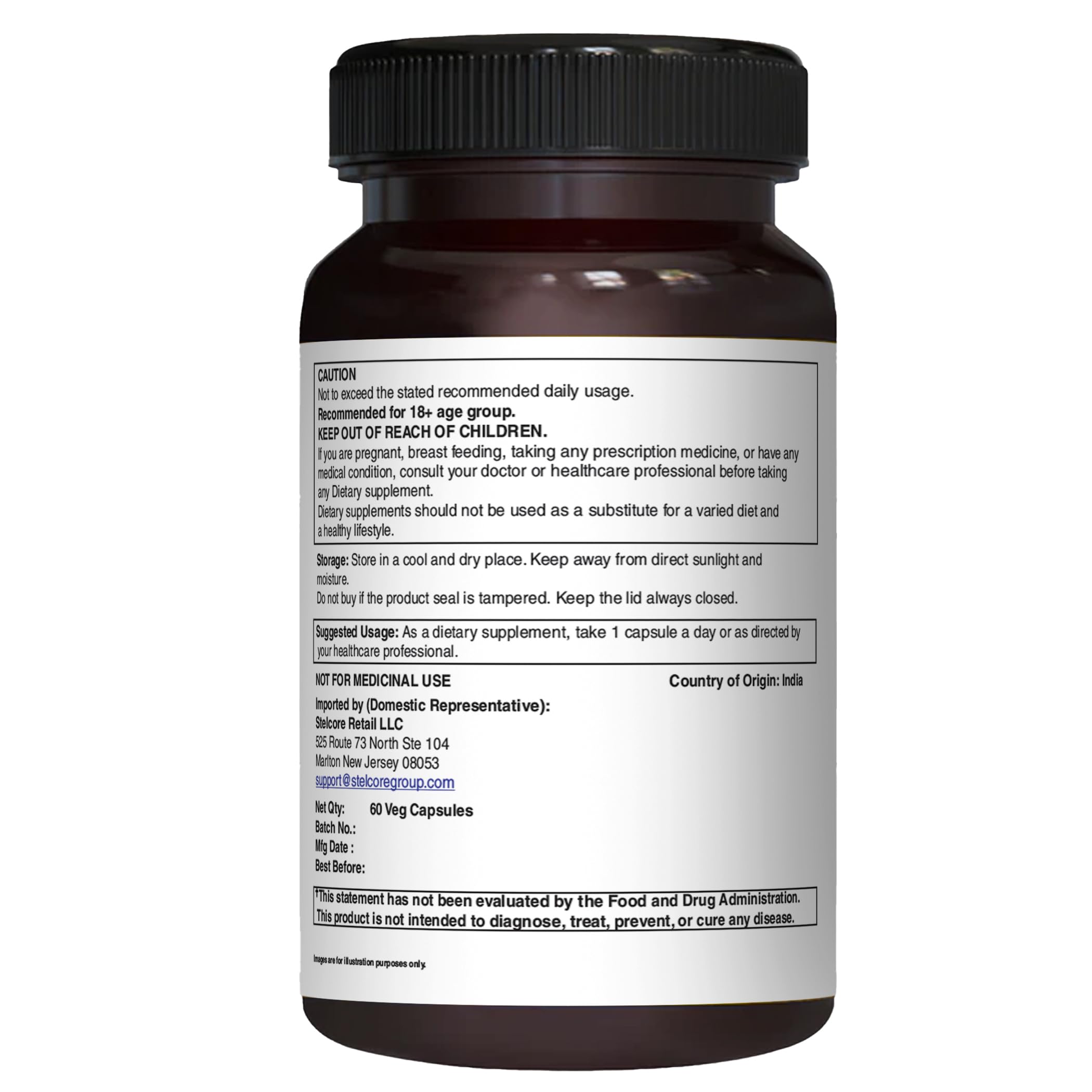 PURE NUTRITION Ginseng Supplement side view showing capsule details