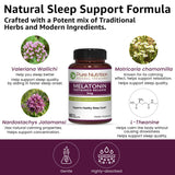 PURE NUTRITION Melatonin 5mg tablet on a wooden surface