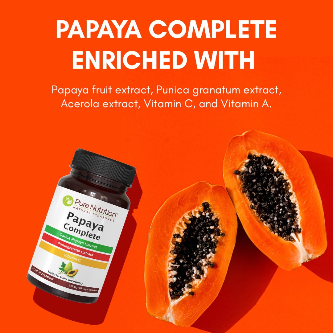 PURE NUTRITION Multi-Enzymes bottle on a wooden table