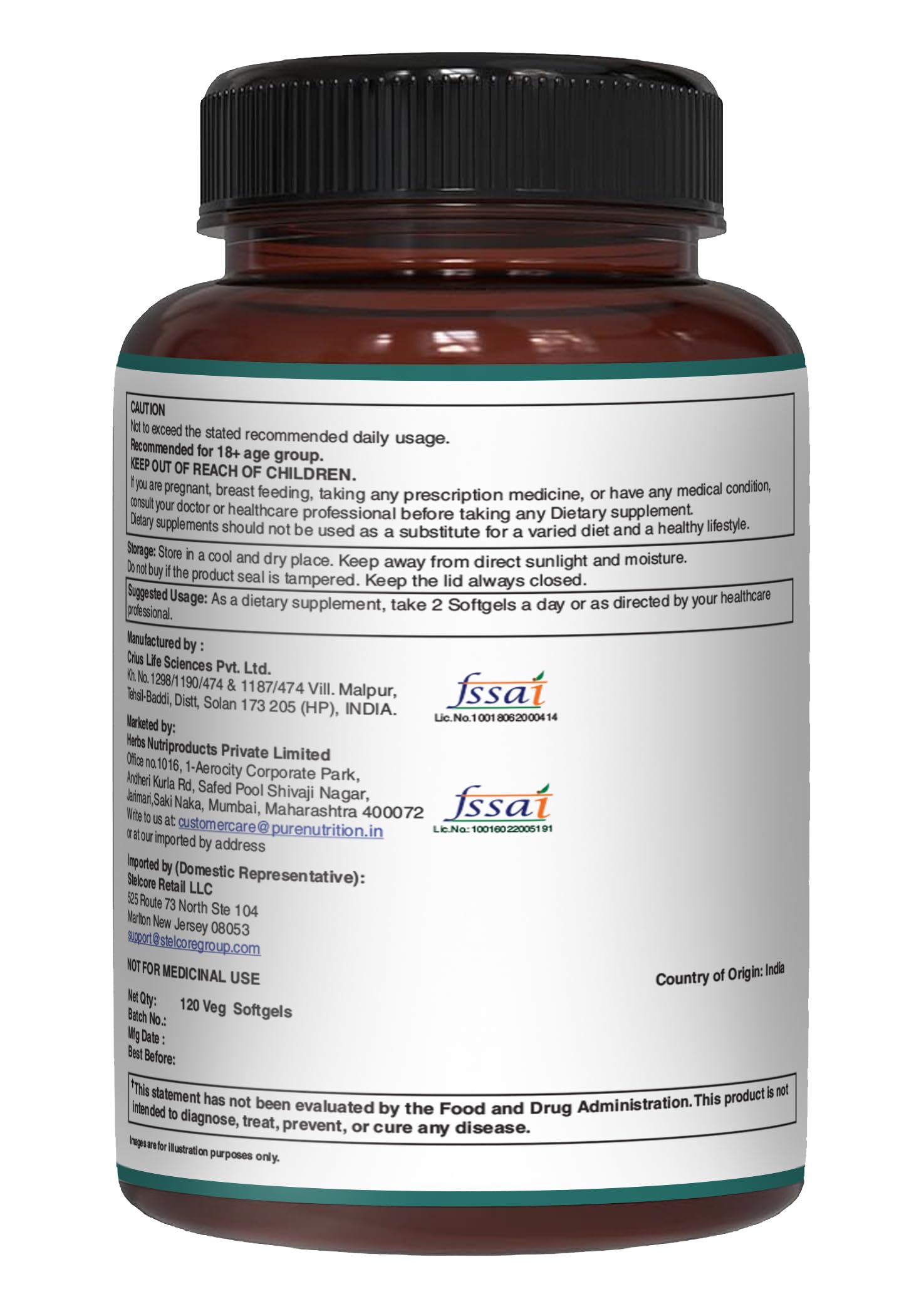 PURE NUTRITION Omega 3-6-9 Softgels opened bottle
