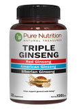 PURE NUTRITION Triple Ginseng 120 Capsules front view
