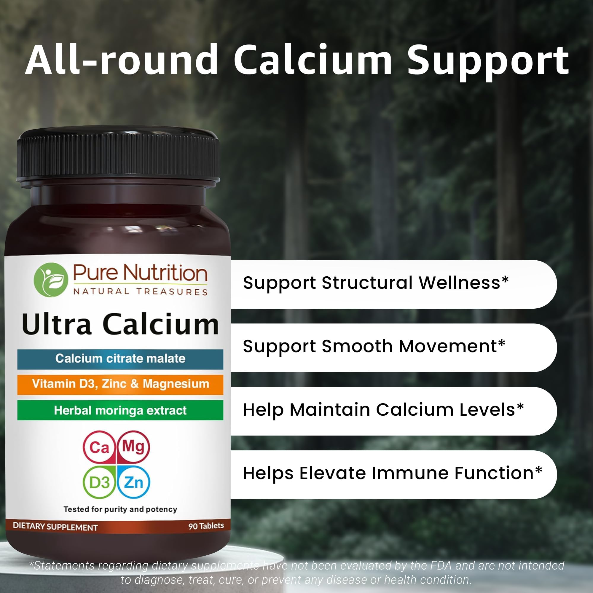 PURE NUTRITION Ultra Calcium Citrate 1250 mg on a table
