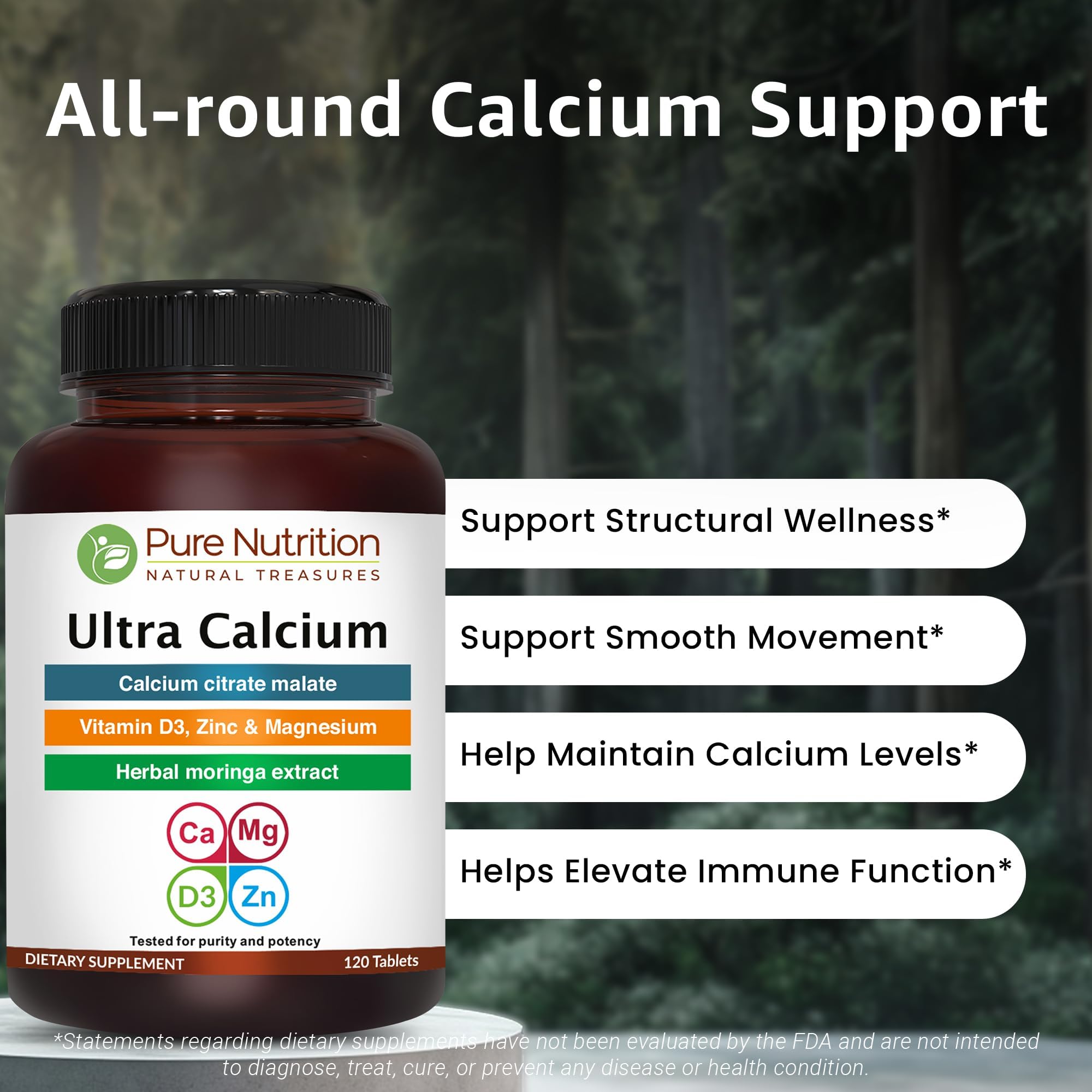PURE NUTRITION Ultra Calcium Citrate 1250 mg with measuring scoop