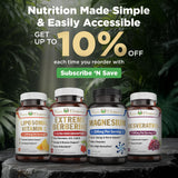 Pure Organic Elements Liposomal Vitamin C 1400mg supplement with a glass of water