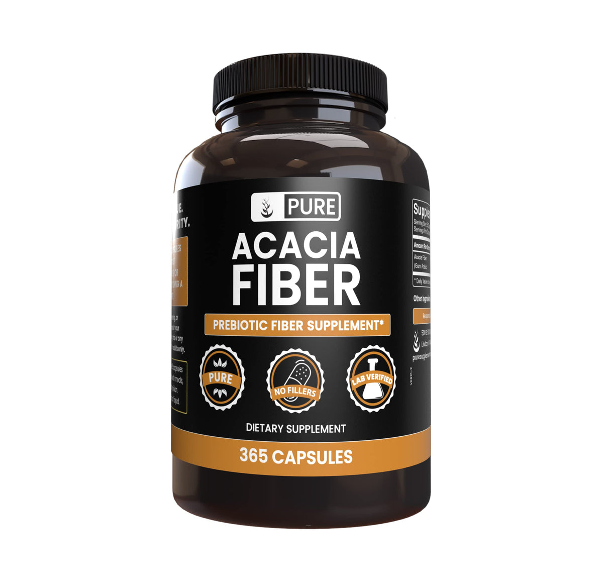 PURE ORIGINAL INGREDIENTS Acacia Fiber Capsules front view