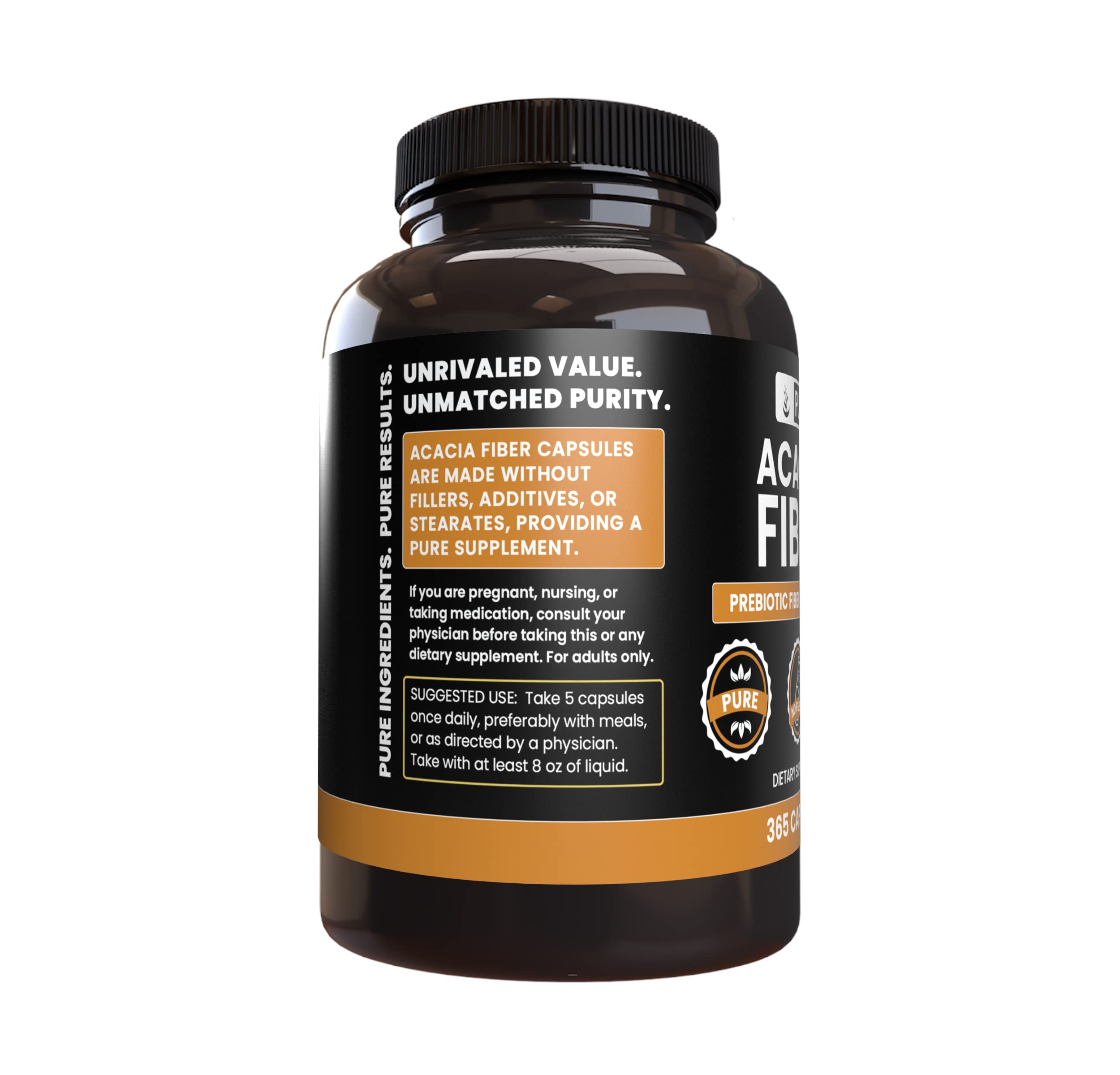 PURE ORIGINAL INGREDIENTS Acacia Fiber Capsules packaging