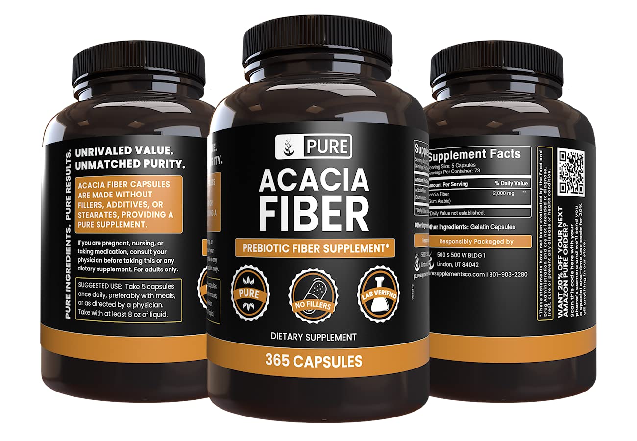 PURE ORIGINAL INGREDIENTS Acacia Fiber Capsules side view