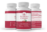 PURE ORIGINAL INGREDIENTS Acerola Cherry Capsules on a wooden table