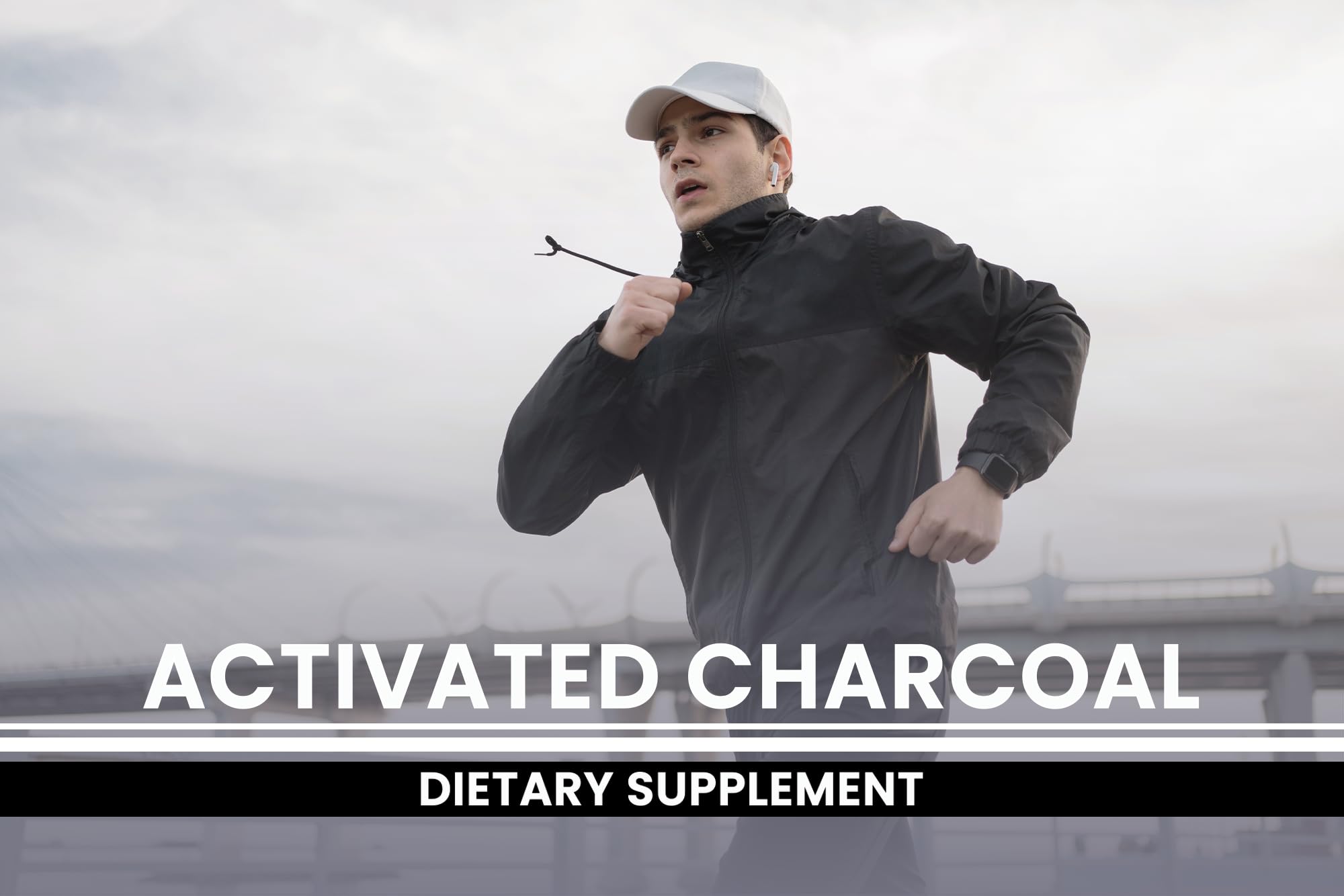 PURE ORIGINAL INGREDIENTS Activated Charcoal Capsules close-up of capsules