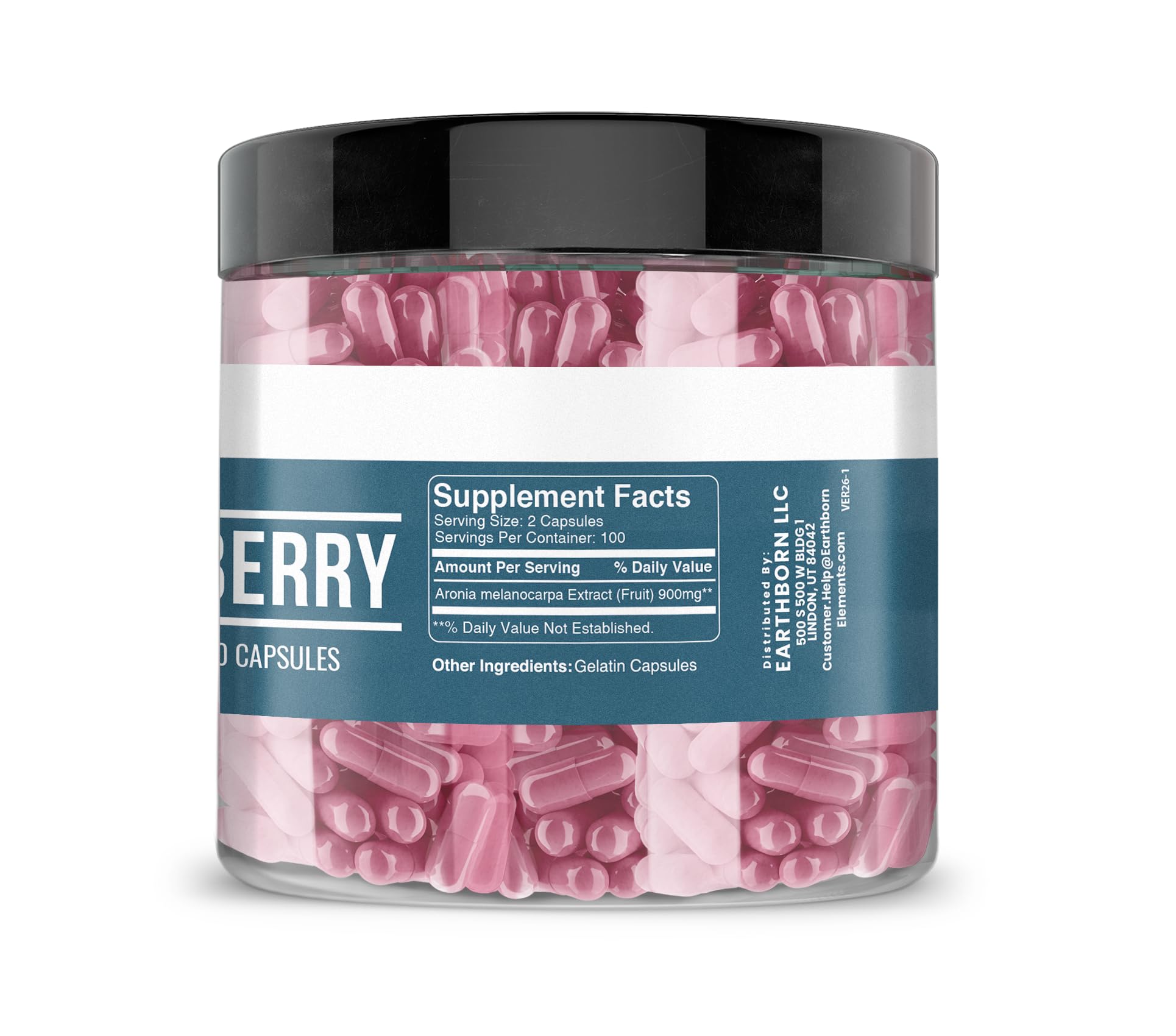 PURE ORIGINAL INGREDIENTS Aronia Berry Extract Capsules with label details