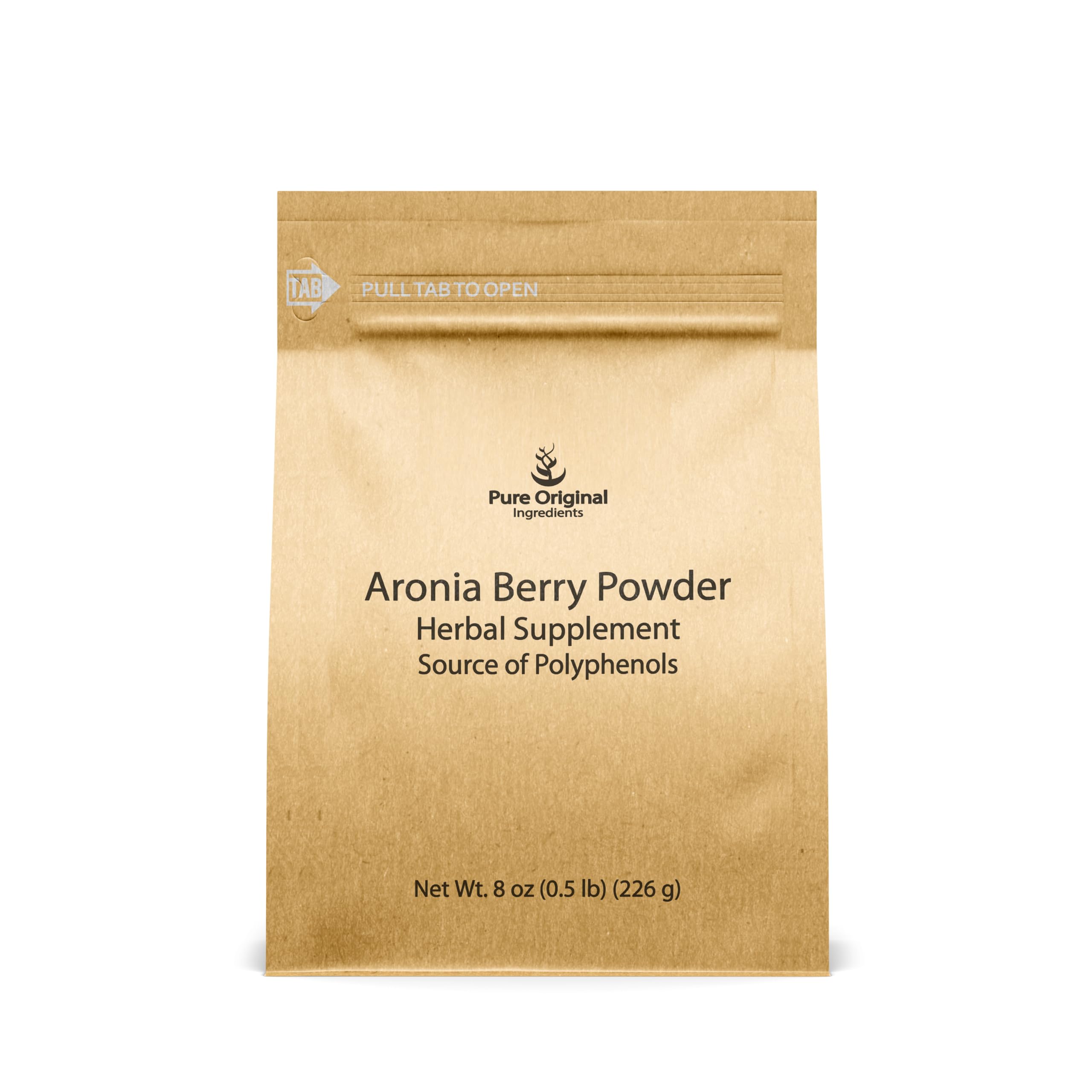 PURE ORIGINAL INGREDIENTS Aronia Berry Powder 244g front view