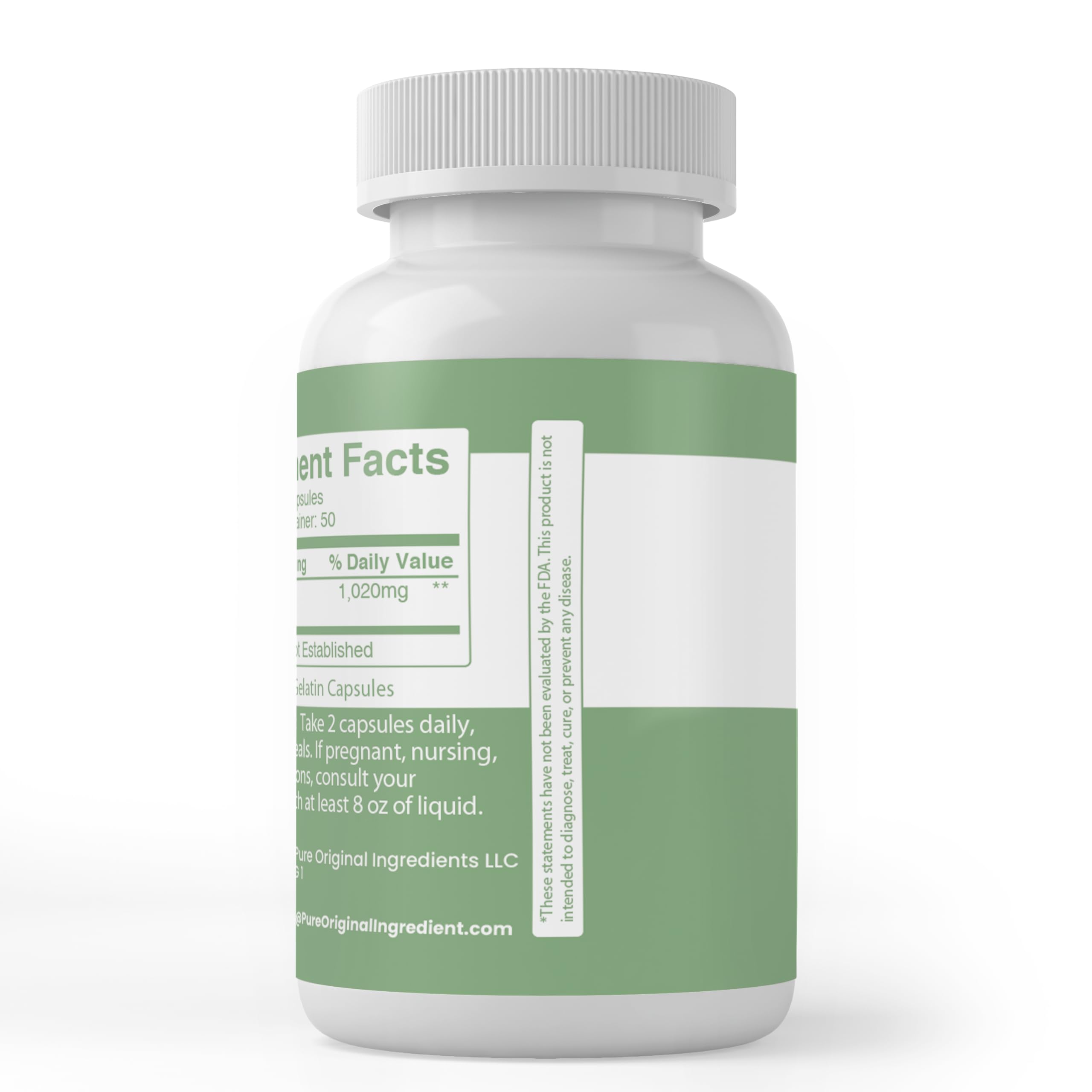 PURE ORIGINAL INGREDIENTS Artichoke Extract Capsules bottle with label