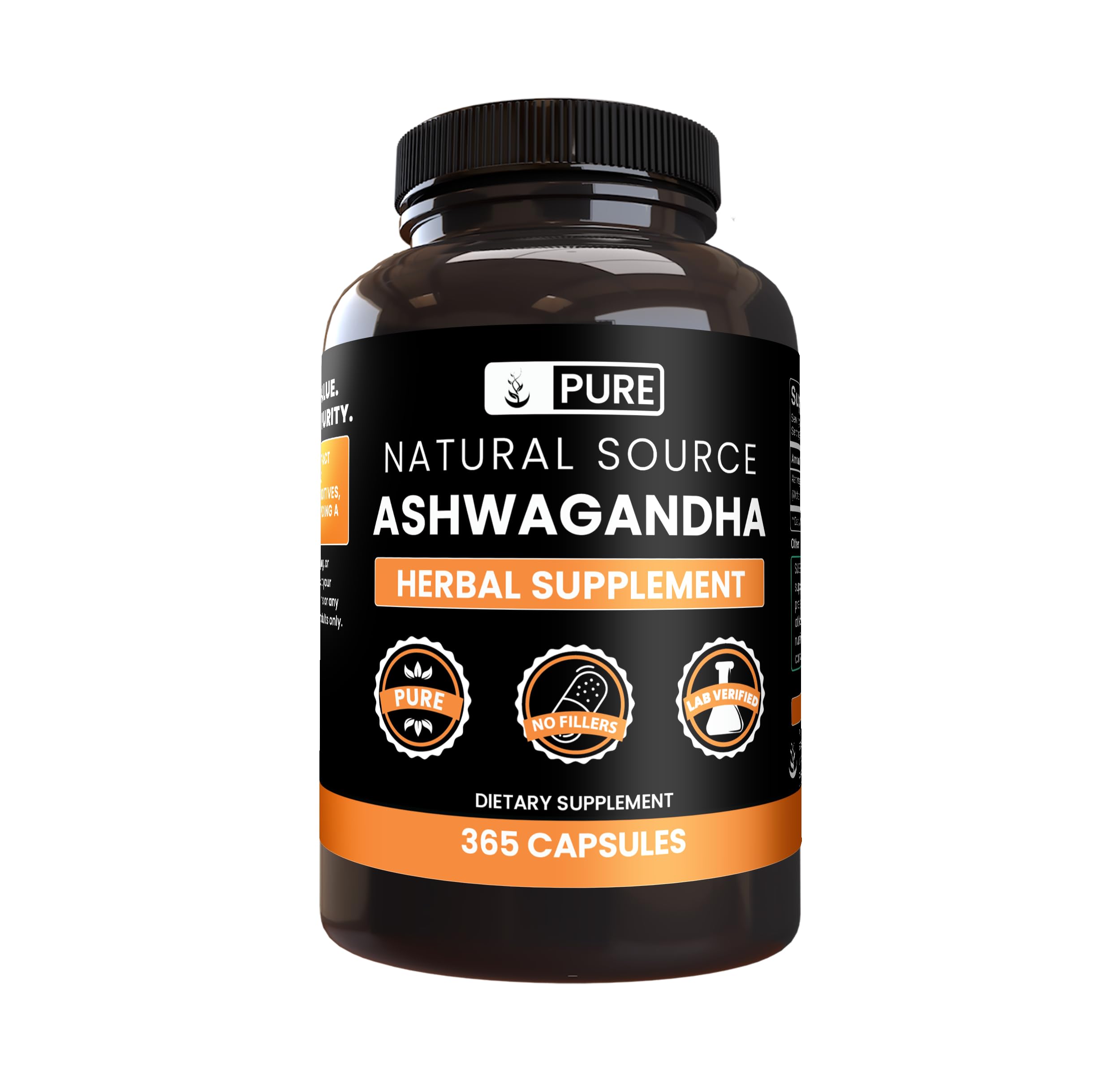 PURE ORIGINAL INGREDIENTS Ashwagandha Capsules front view