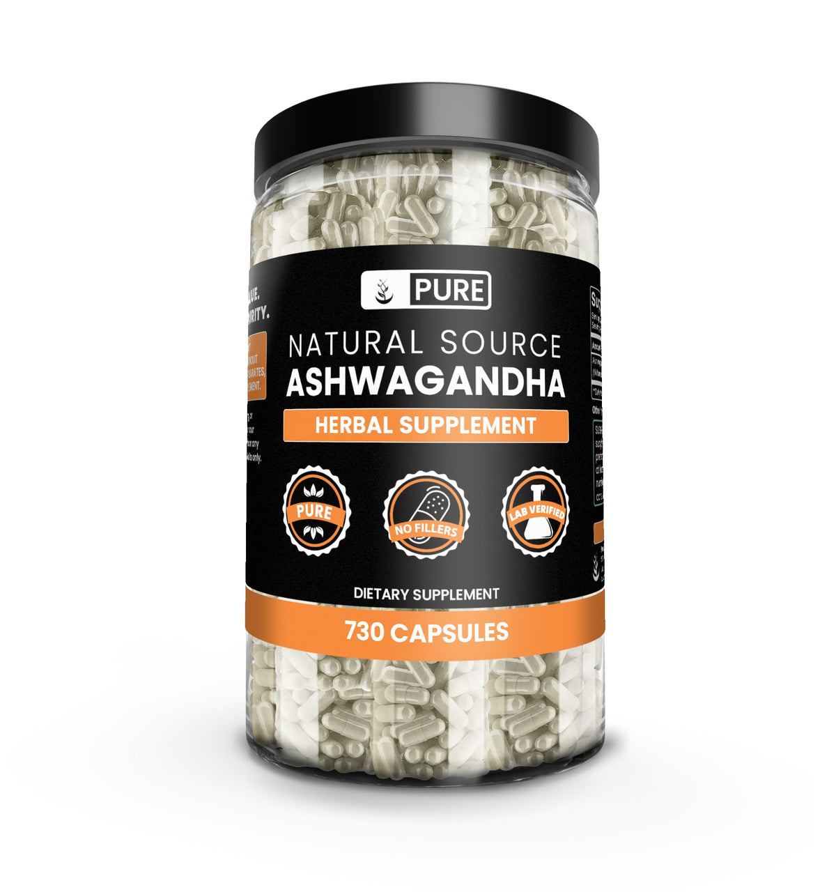 PURE ORIGINAL INGREDIENTS Ashwagandha Capsules front view