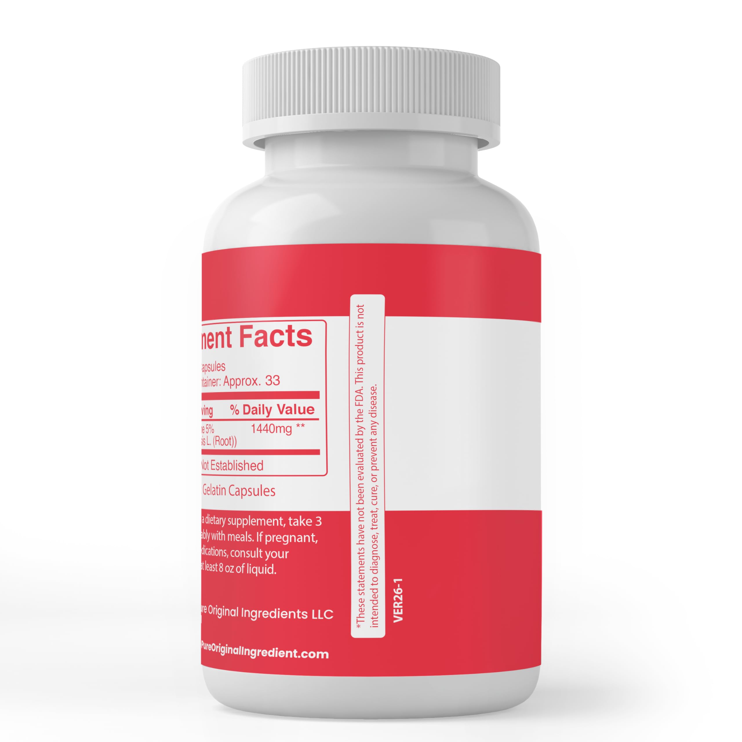 PURE ORIGINAL INGREDIENTS Berberine Capsules side view