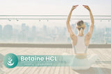 PURE ORIGINAL INGREDIENTS Betaine HCl Capsules on a wooden table