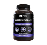 PURE ORIGINAL INGREDIENTS Bilberry Extract Capsules 180 count front view