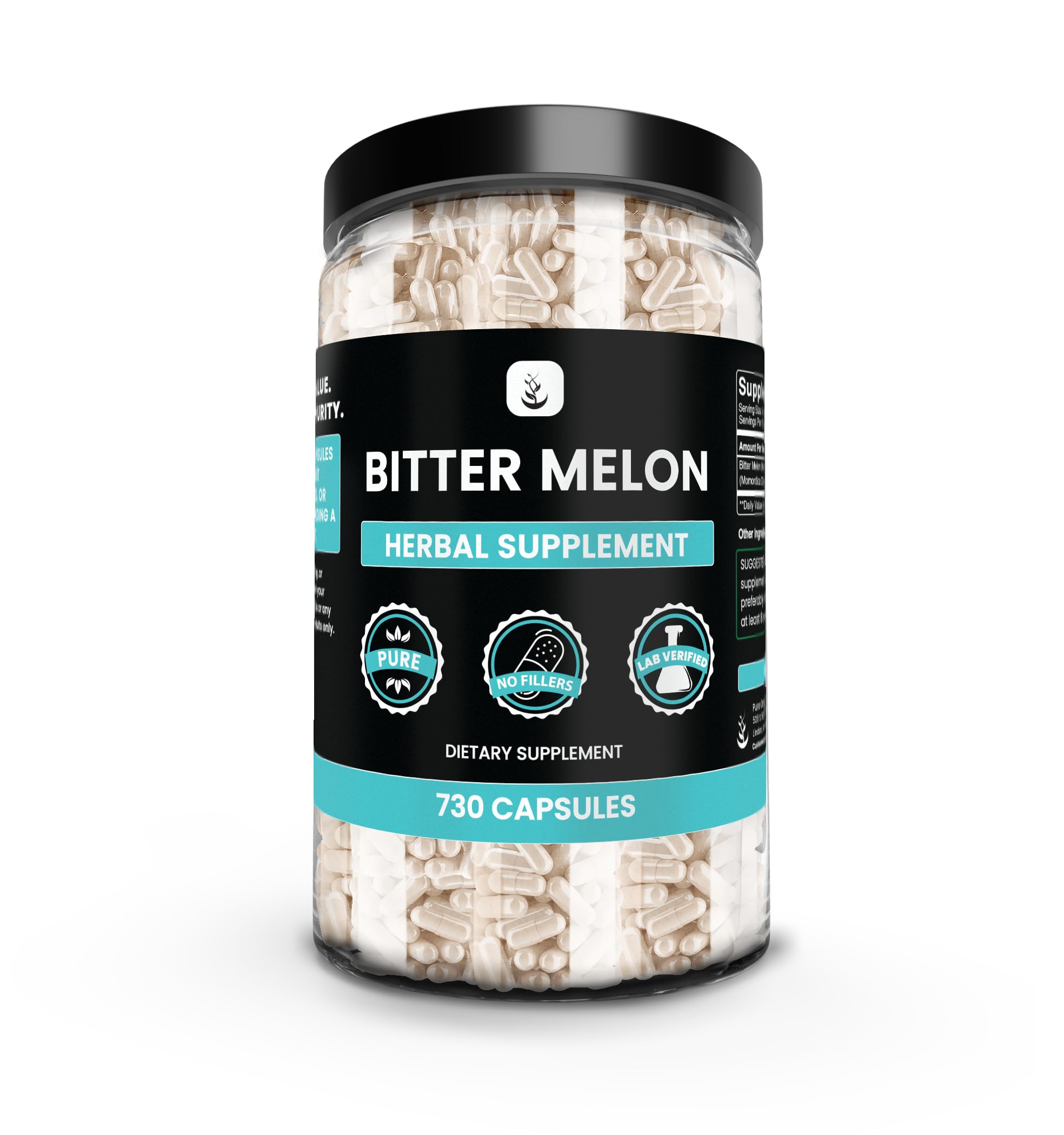 PURE ORIGINAL INGREDIENTS Bitter Melon Capsules front view