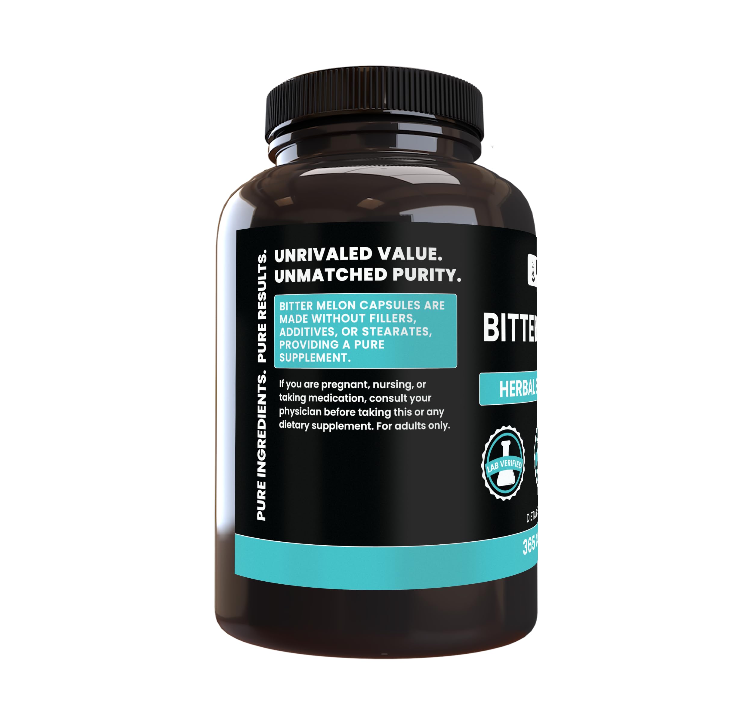 PURE ORIGINAL INGREDIENTS Bitter Melon Capsules side view