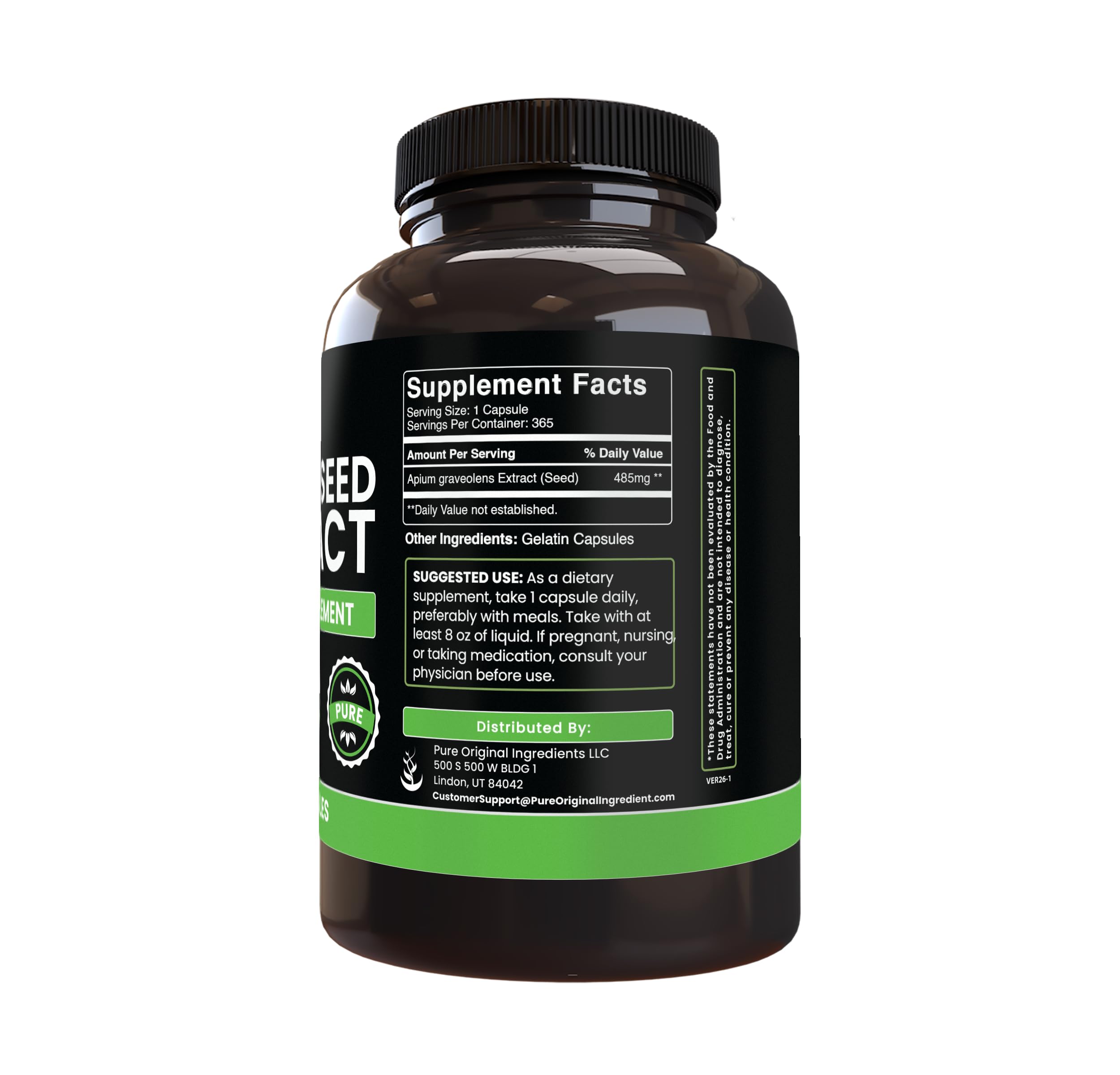 PURE ORIGINAL INGREDIENTS Blended Vitamin & Mineral Supplement side view