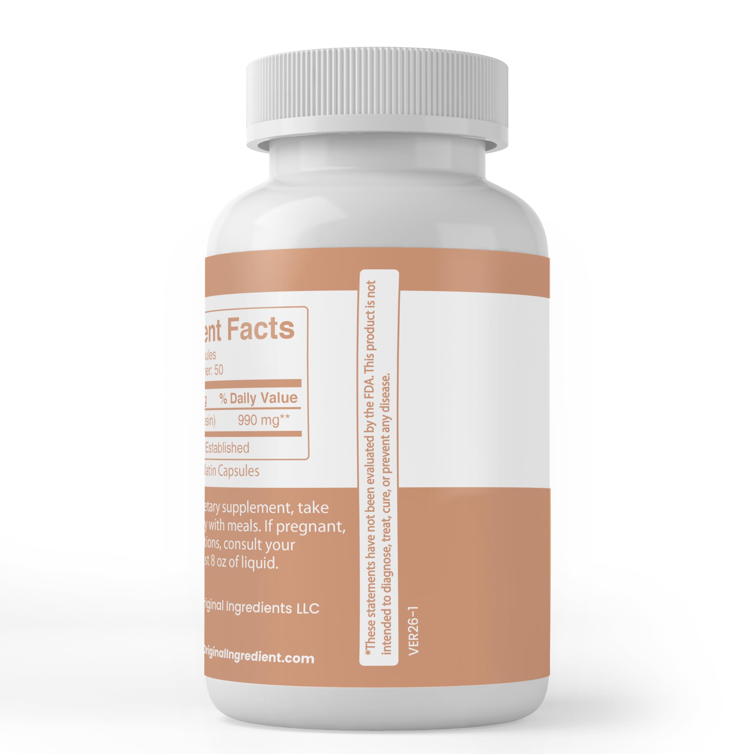 PURE ORIGINAL INGREDIENTS Boswellia Capsules bottle with label