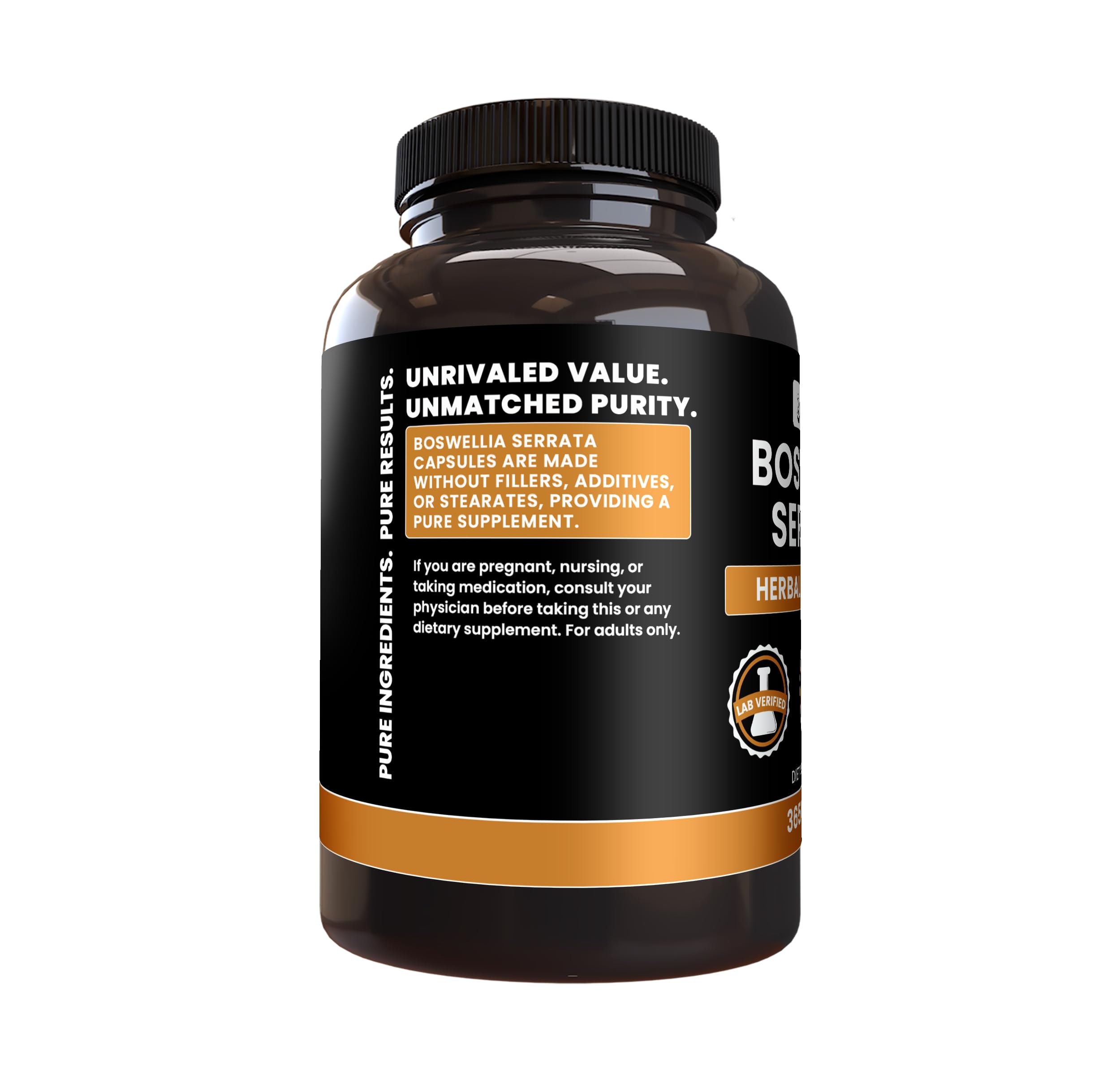 PURE ORIGINAL INGREDIENTS Boswellia Serrata Capsules bottle with label