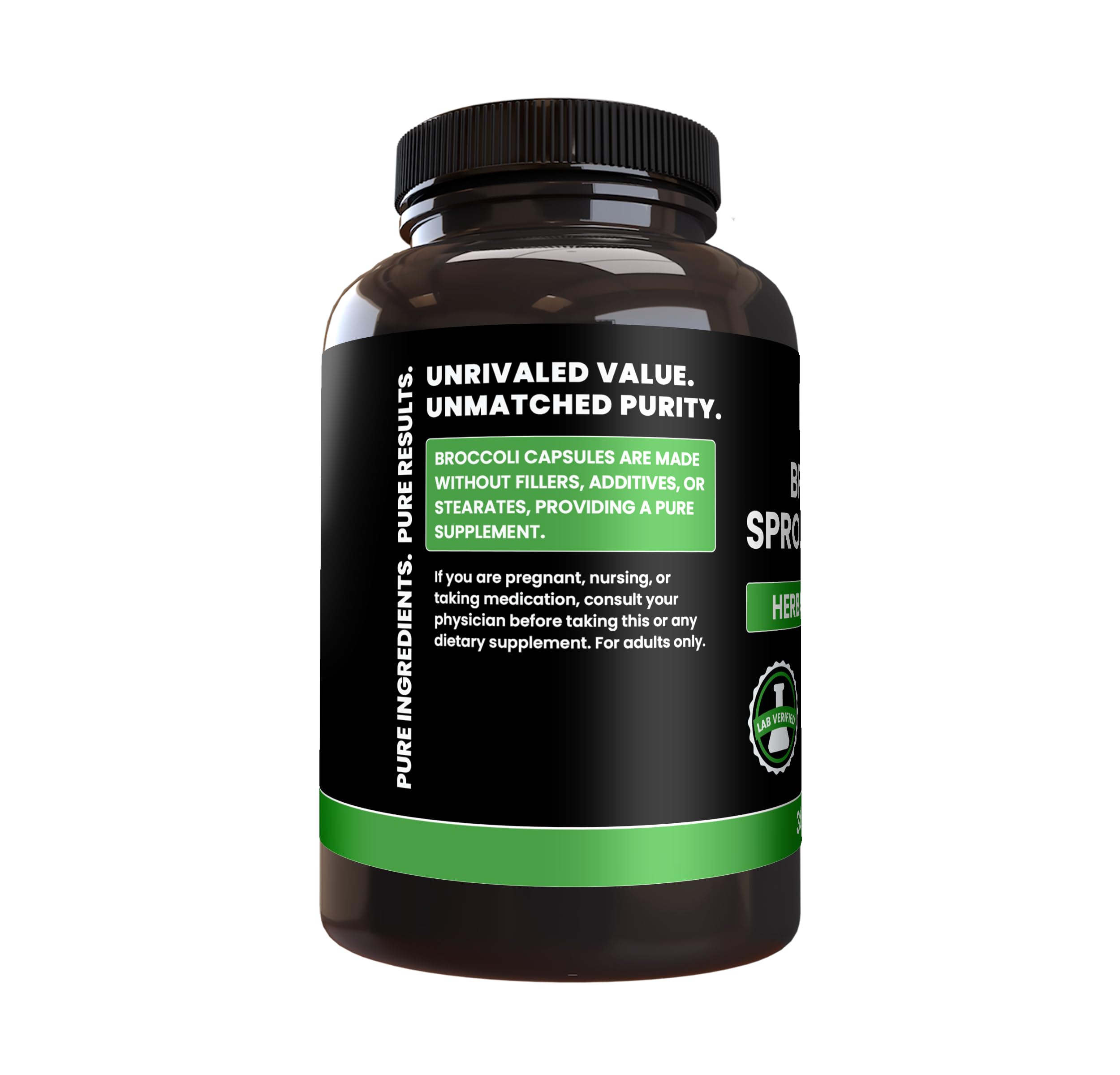 PURE ORIGINAL INGREDIENTS Broccoli Extract Capsules bottle packaging